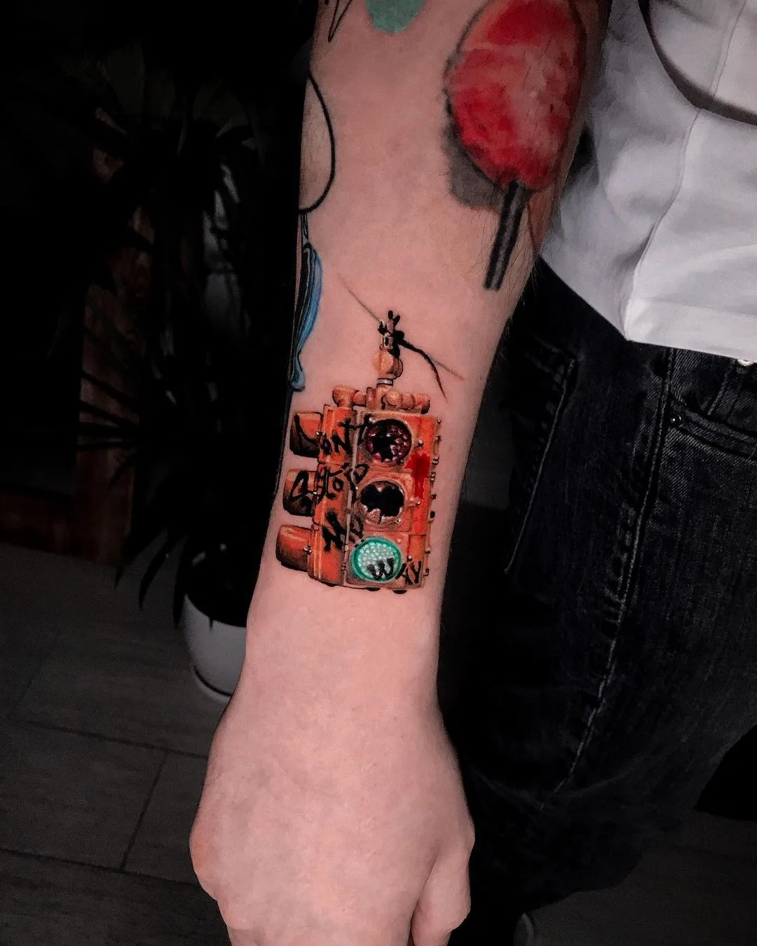 Tatuaggio di un semaforo