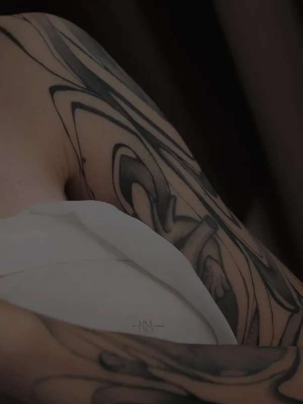 black blackwork татуировка на full sleeve #49170 | Тату мастер Art.nema