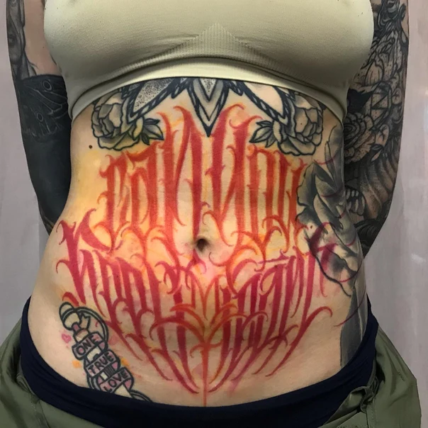 Леттеринг Lettering, Floral tattoo на Живот