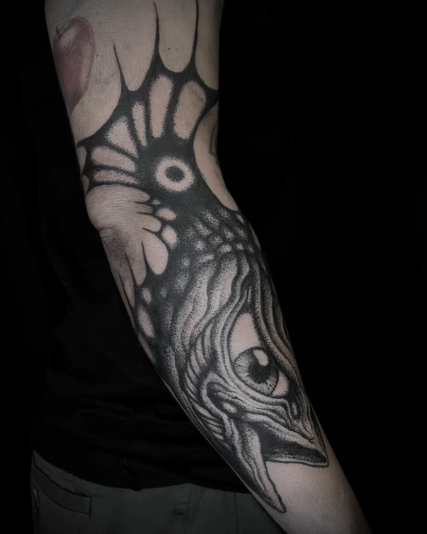 Blackwork Eye, Abstract tattoo on Forearm
