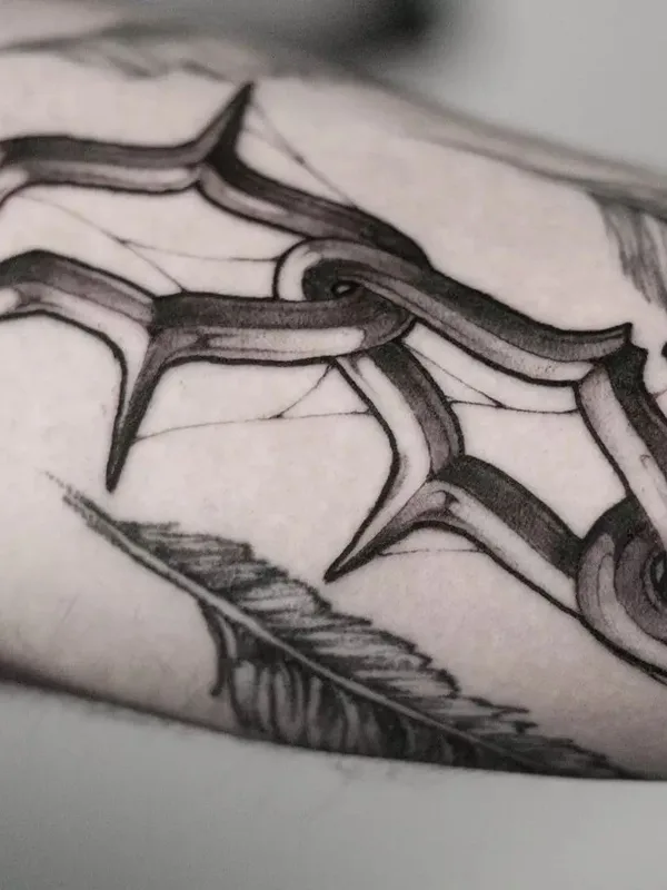 black and grey blackwork Tatuaggio su forearm #49377 | Tatuatore Олег Кустов