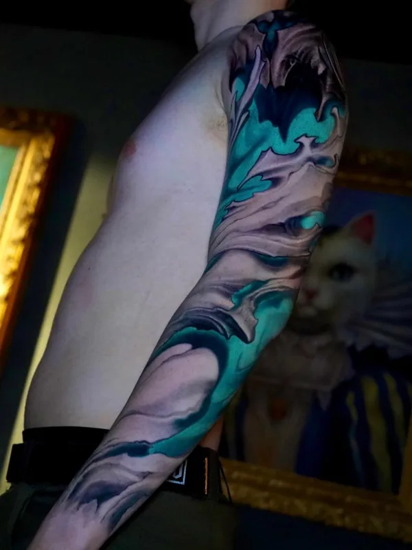 male color abstract татуировка на full sleeve #49522 | Тату мастер Дмитрий Хирург