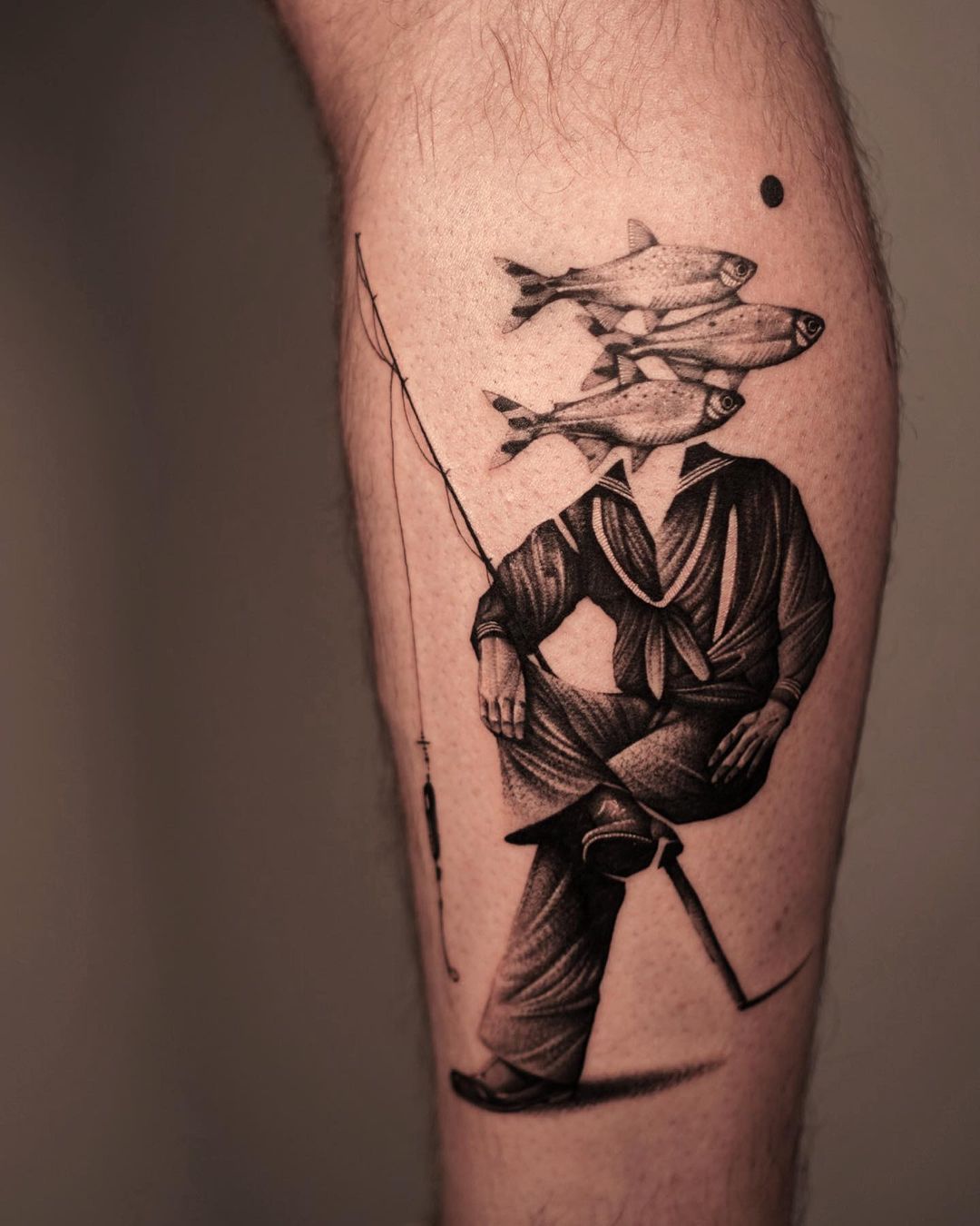 Memorial tattoos, Silhouette tattoos, Fisherman tattoo