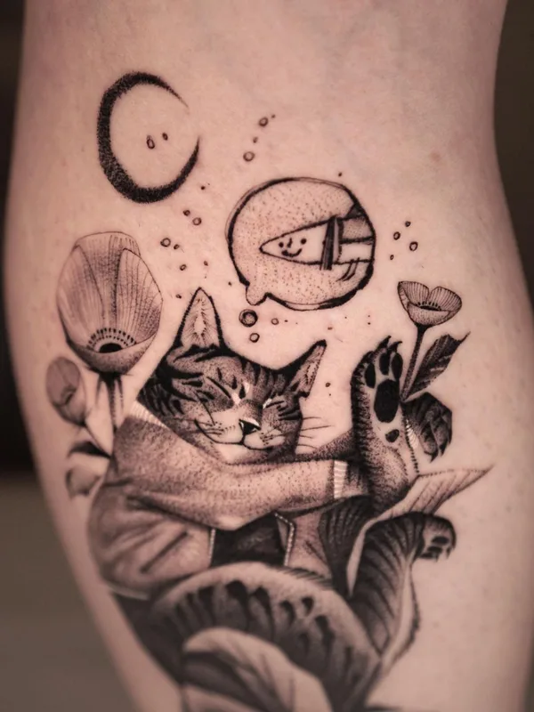 black and grey illustrative Tatuaggio su forearm #61045 | Tatuatore 9rukim