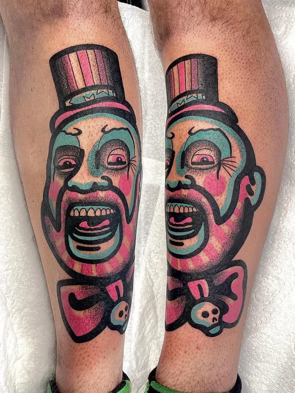 color new school tattoo auf calf #61056 | Tätowierer William Taylor Barbour-Brown III
