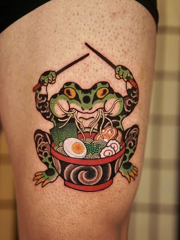 color japanese tattoo auf thigh #61075 | Tätowierer baki_ots