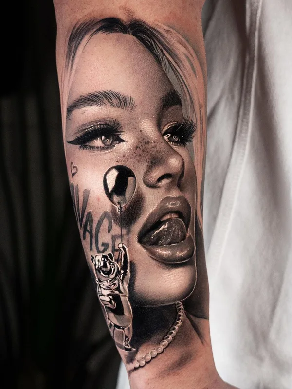 female black and grey realism Tatuagem em forearm #61088 | Tatuador Dani Ginzburg