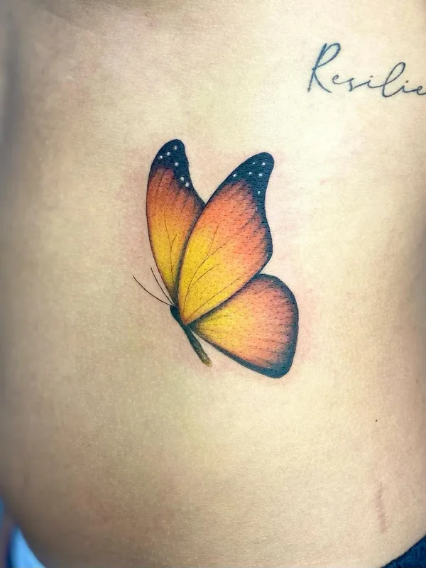 color illustrative 纹身 在 ribcage #61150 | 纹身师 karentattooart
