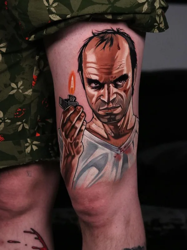 color realism Tatuaggio su thigh #61157 | Tatuatore deuce_dxb