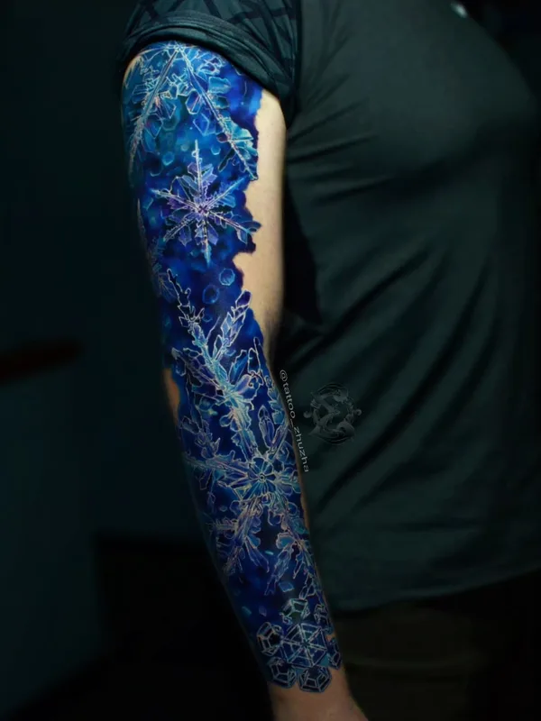 color watercolor 纹身 在 full sleeve #61268 | 纹身师 Евгений Олейник