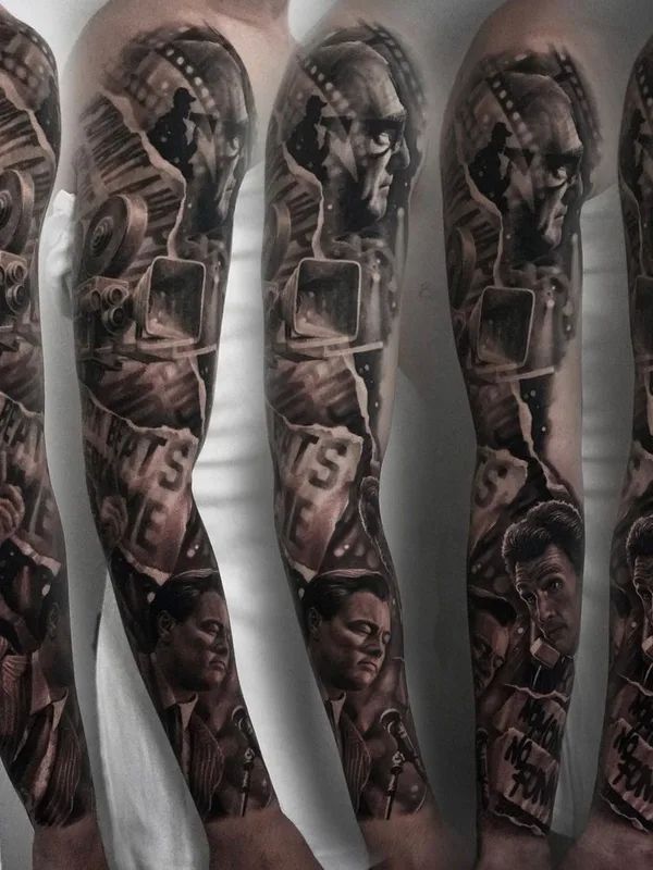 black and grey realism татуировка на full sleeve #61338 | Тату мастер Slobodan Pepic