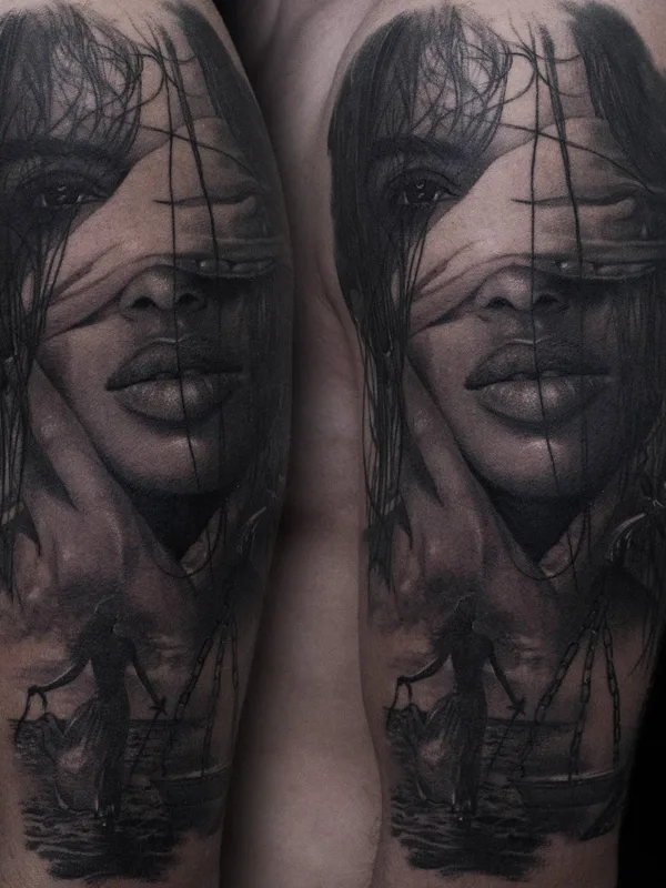 black and grey realism tattoo on upper arm #61407 | Tattoo Artist Milan Kocić
