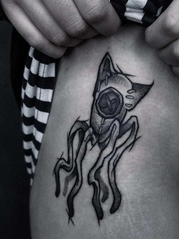black and grey blackwork 타투 부위 thigh #61485 | 타투이스트 .dmpr