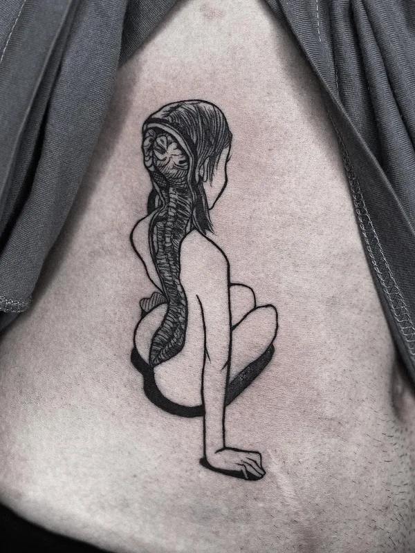 black blackwork 타투 부위 stomach #61491 | 타투이스트 .dmpr