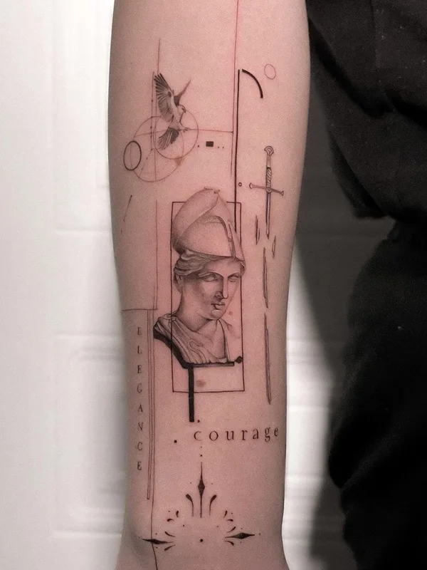 black and grey fineline 纹身 在 forearm #61524 | 纹身师 Heo Metri