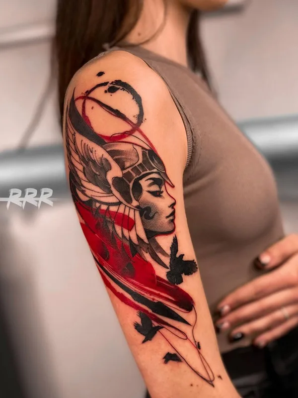 female color illustrative 纹身 在 outer arm #61580 | 纹身师 Radion Zinyatov