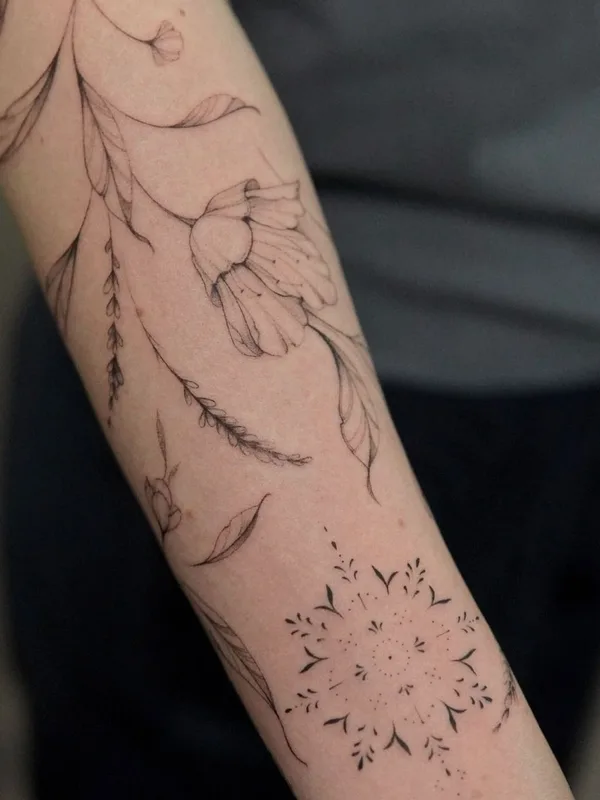 black fineline 纹身 在 forearm #61618 | 纹身师 hhx9inx