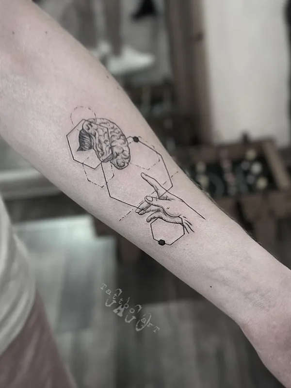 black and grey linework tattoo auf forearm #62682 | Tätowierer Gagik Mkrtchyan