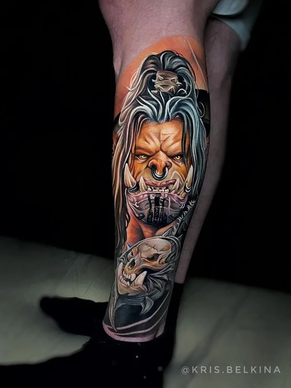 color realism tattoo auf calf #62744 | Tätowierer Kris Belkina