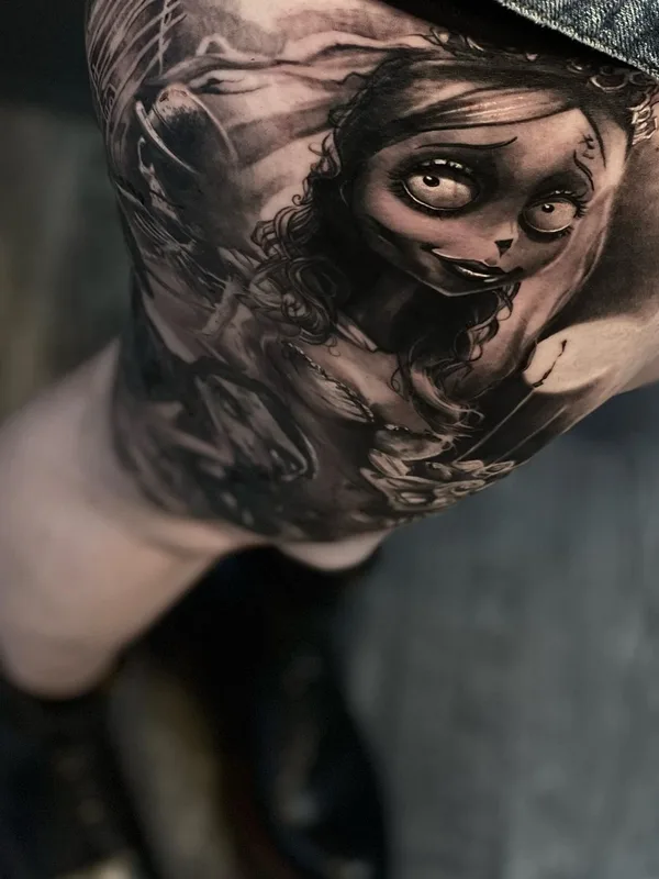 black and grey black and grey tattoo auf upper arm #62762 | Tätowierer Alexander Yanitskiy