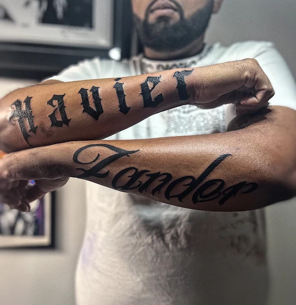 Lettering Lettering tattoo on Forearm