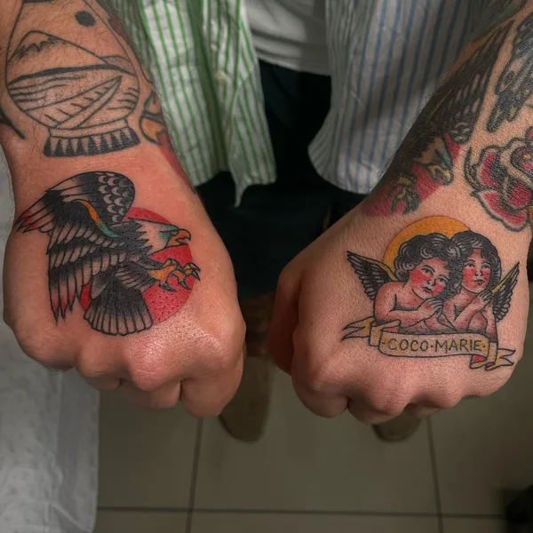 Traditional tattoo by Waldo Del Rocca in Cape Town