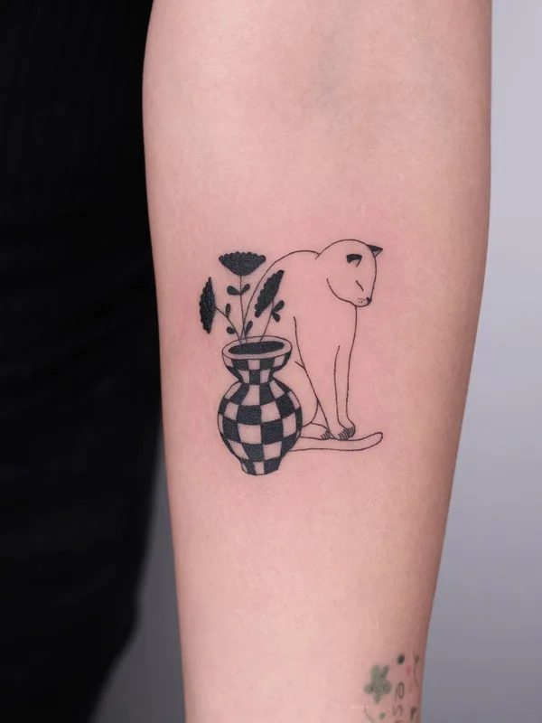 black linework татуировка на forearm #63219 | Тату мастер Katya Krasnova