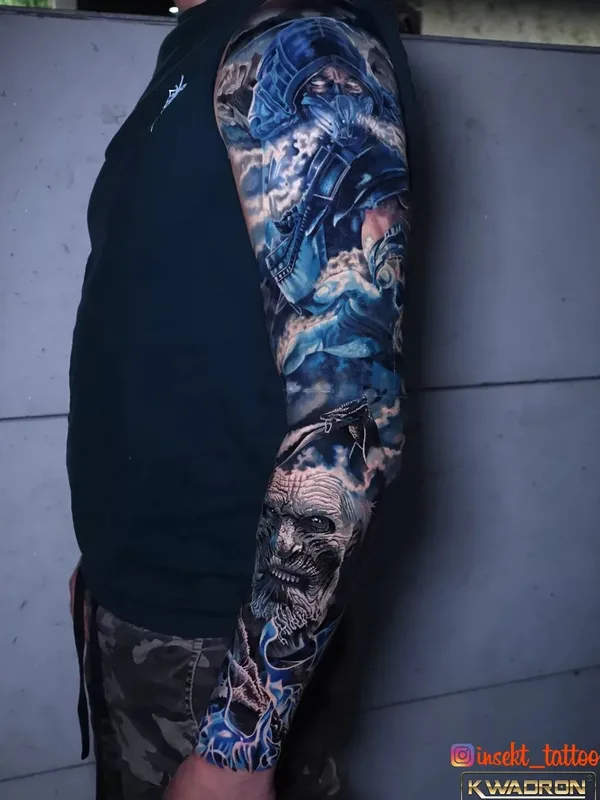 male color realism татуировка на full sleeve #63238 | Тату мастер Marcin Insekt Polak
