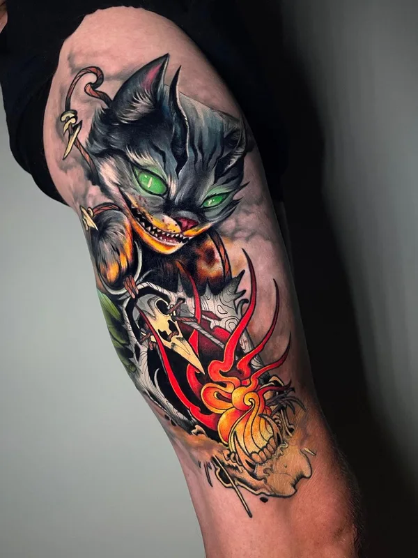 color illustrative Tatuagem em thigh #63251 | Tatuador Adrienn Kern