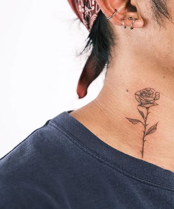 male black linework Tatuaggio su neck #63367 | Tatuatore JK KIM