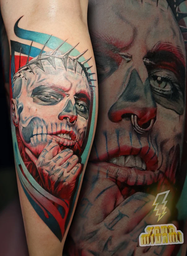Реализм Skull, Portrait tattoo на Предплечье
