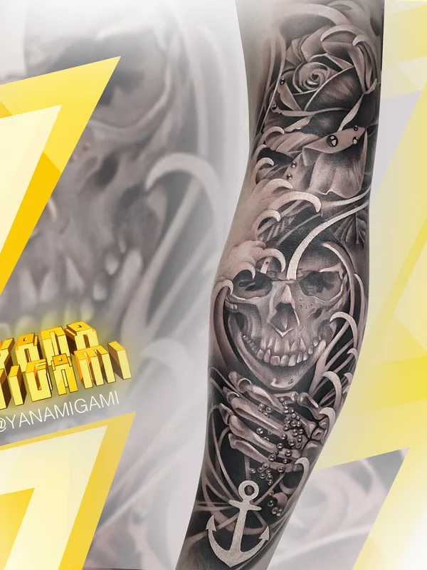black and grey black and grey tatuaje en forearm #63404 | Tatuador Яна Мигами