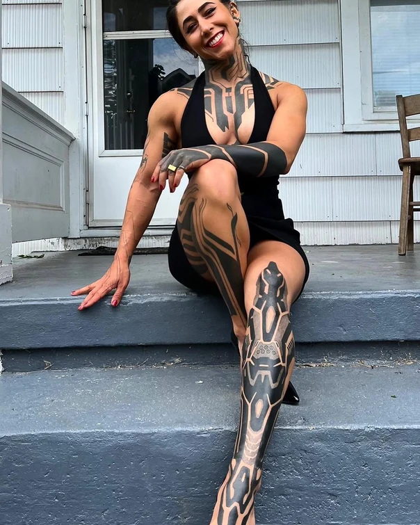 Blackwork Geometric, Abstract tattoo on Full body