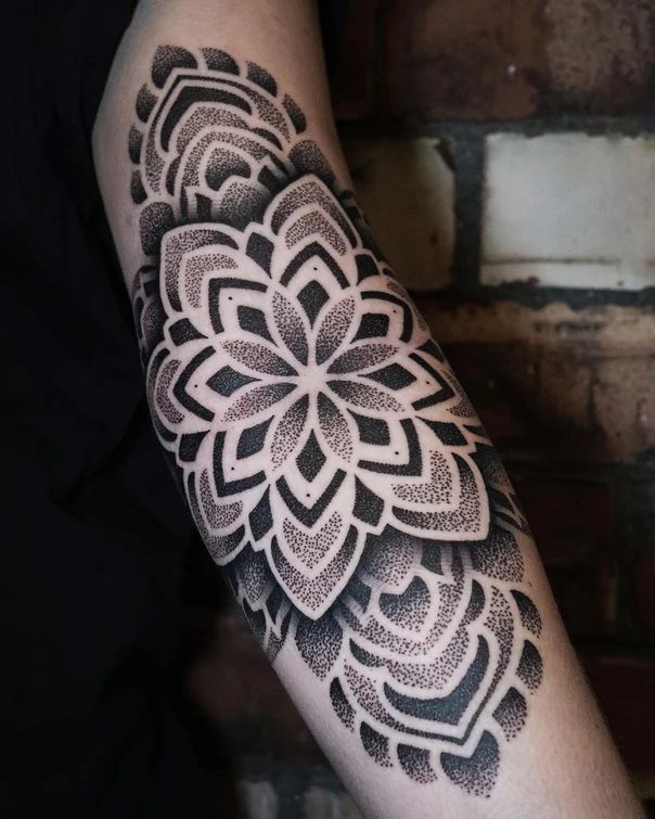 Dotwork Mandala tattoo on Forearm