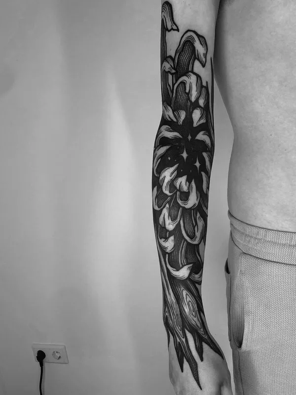 female black blackwork Tatuaggio su sleve, arm #63811 | Tatuatore Marcelo Zissú