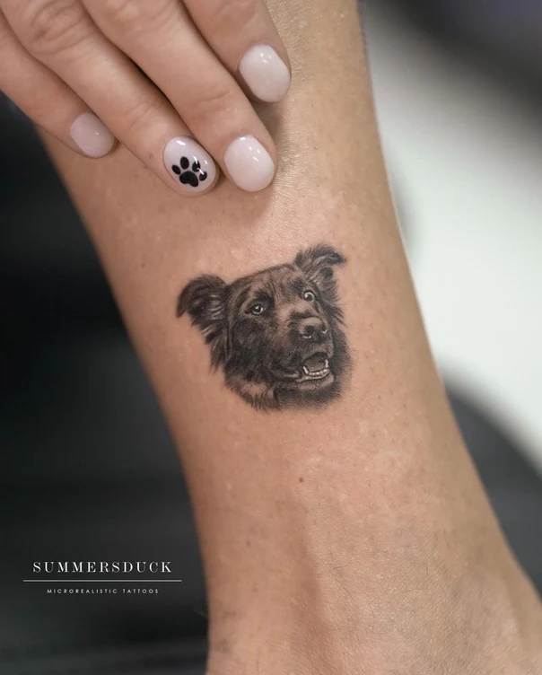Micro Realism Dog tattoo on Forearm