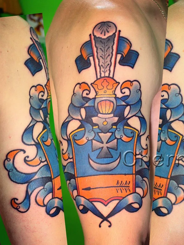 color neo traditional 纹身 在 upper arm #7730 | 纹身师 Дмитрий Чернов