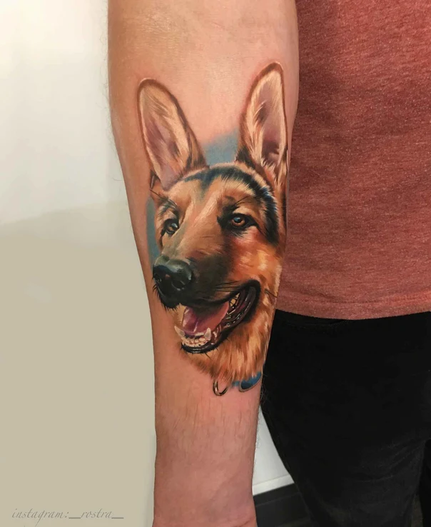 Реализм Dog tattoo на Предплечье