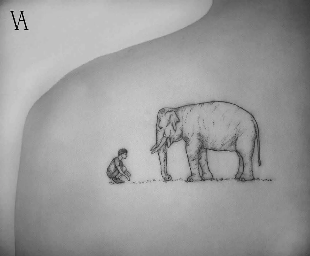 Tattoo artist Violeta Arus Dotwork , linework black tattoo , minimalism