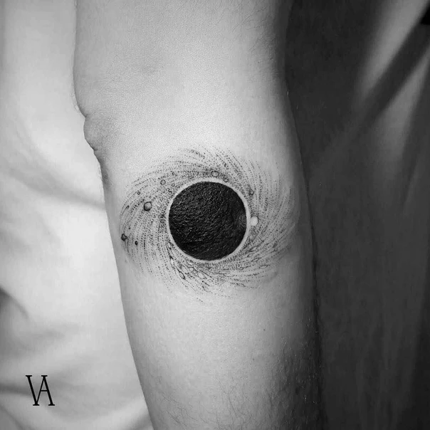 Blackwork Galaxy, Space tattoo on Forearm