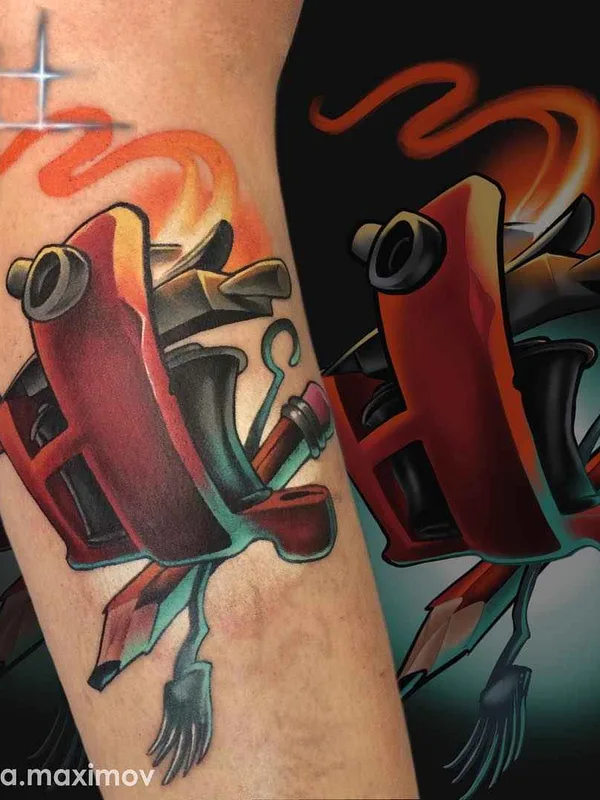 color new school Tatuaggio su forearm #7733 | Tatuatore Никита Максимов