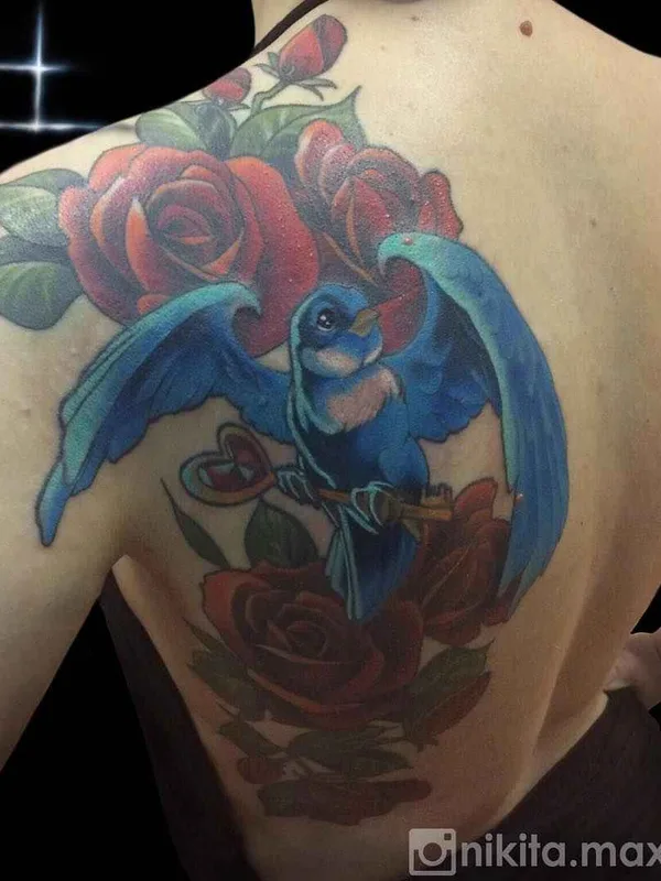 color neo traditional Tatuaggio su upper back #7734 | Tatuatore Никита Максимов