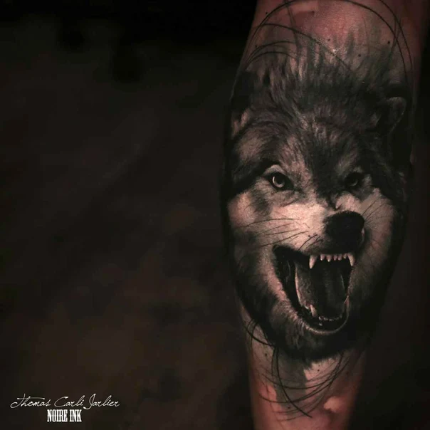 Realism Wolf tattoo on Forearm