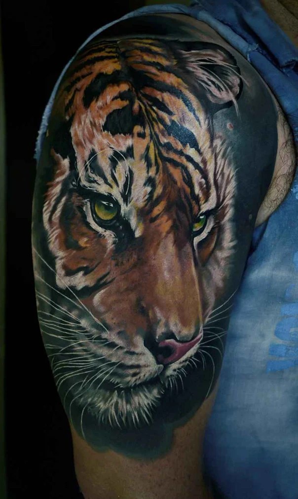 Realism Tiger tattoo on Shoulder