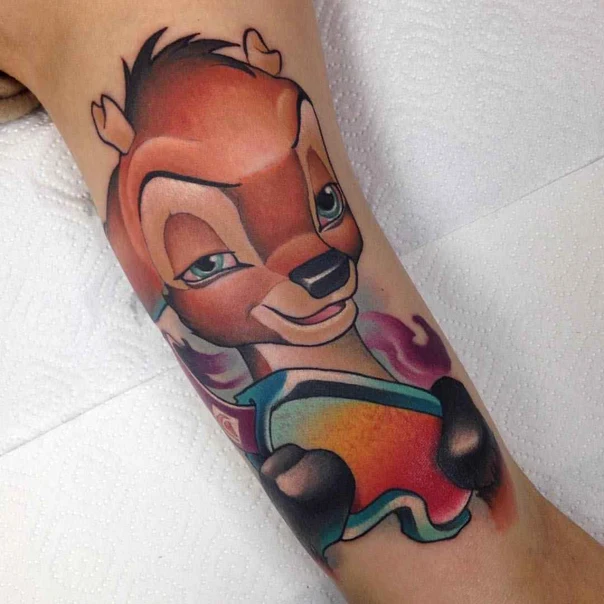 Cartoon Animal, Character tattoo на Предплечье