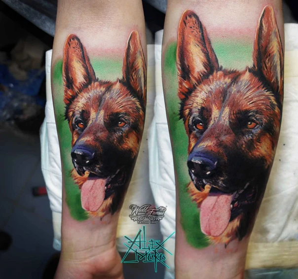 Реализм Dog tattoo на Предплечье