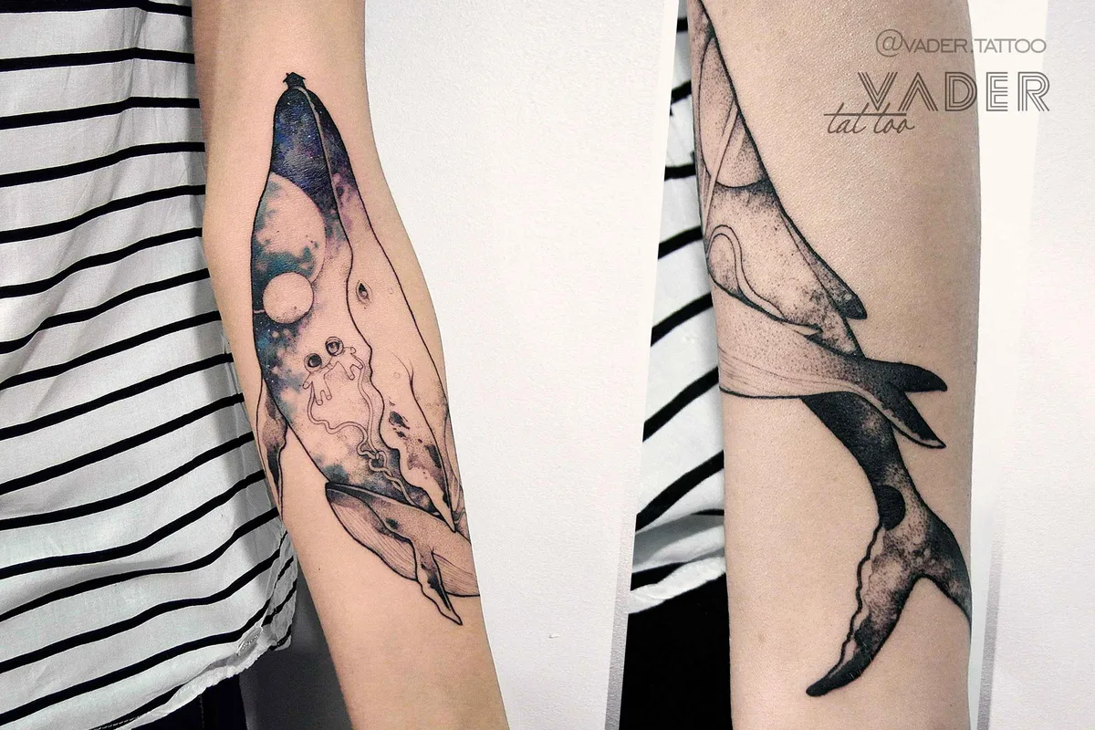 тату-мастер Татьяна Вейдер (Vader) графика и акварель фрихенд татуировки | Tattoo artist Tatiana Vader graphic and watercolor free hand design tattoo