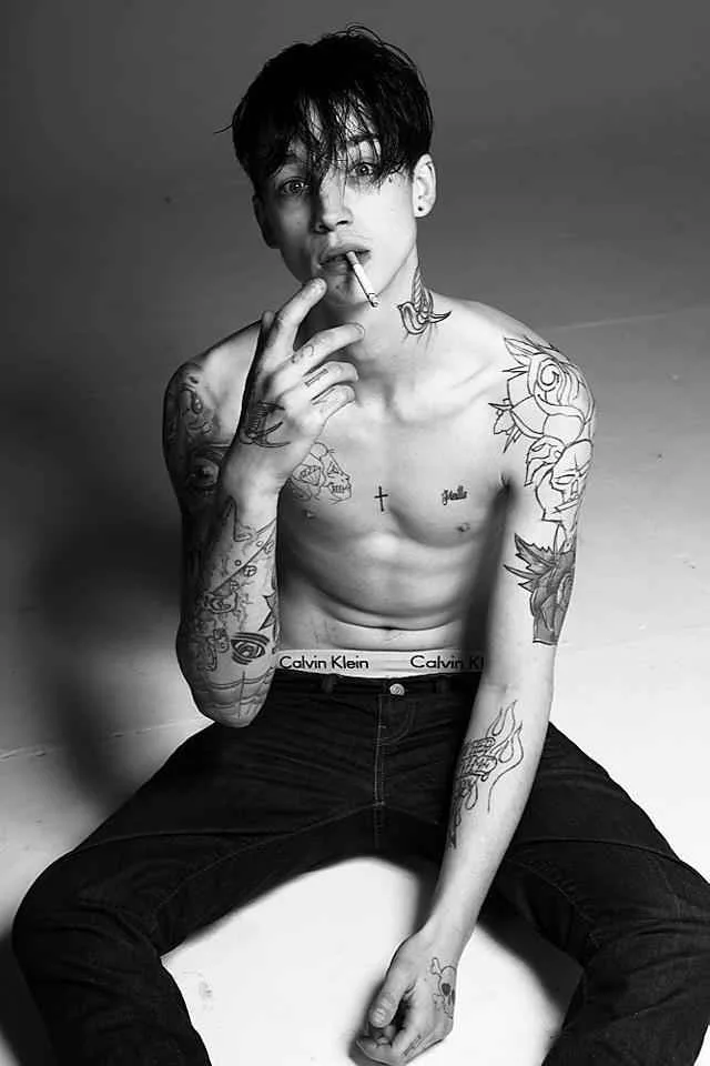 Tattooed model Ashley Ash Stymest , professional male photo model | UK