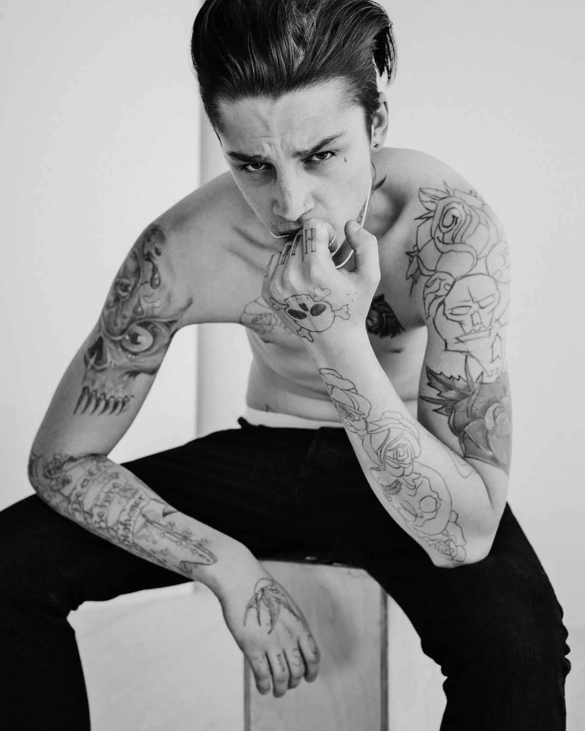 Tattooed model Ashley Ash Stymest , professional male photo model | UK