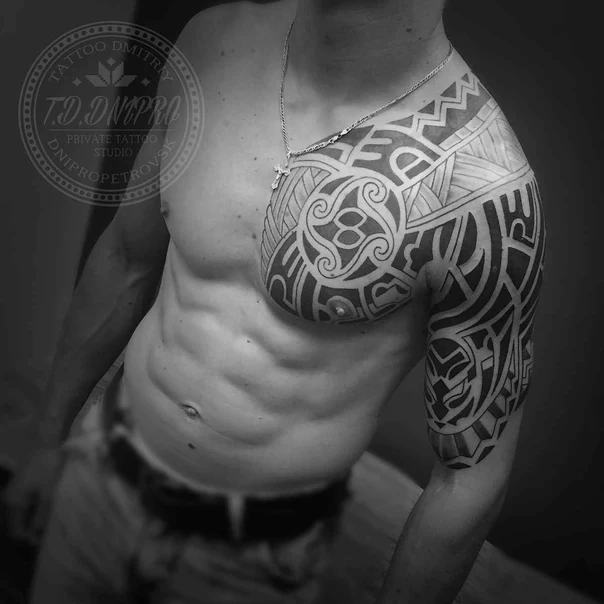 Tribal Geometric, Abstract tattoo on Chest
